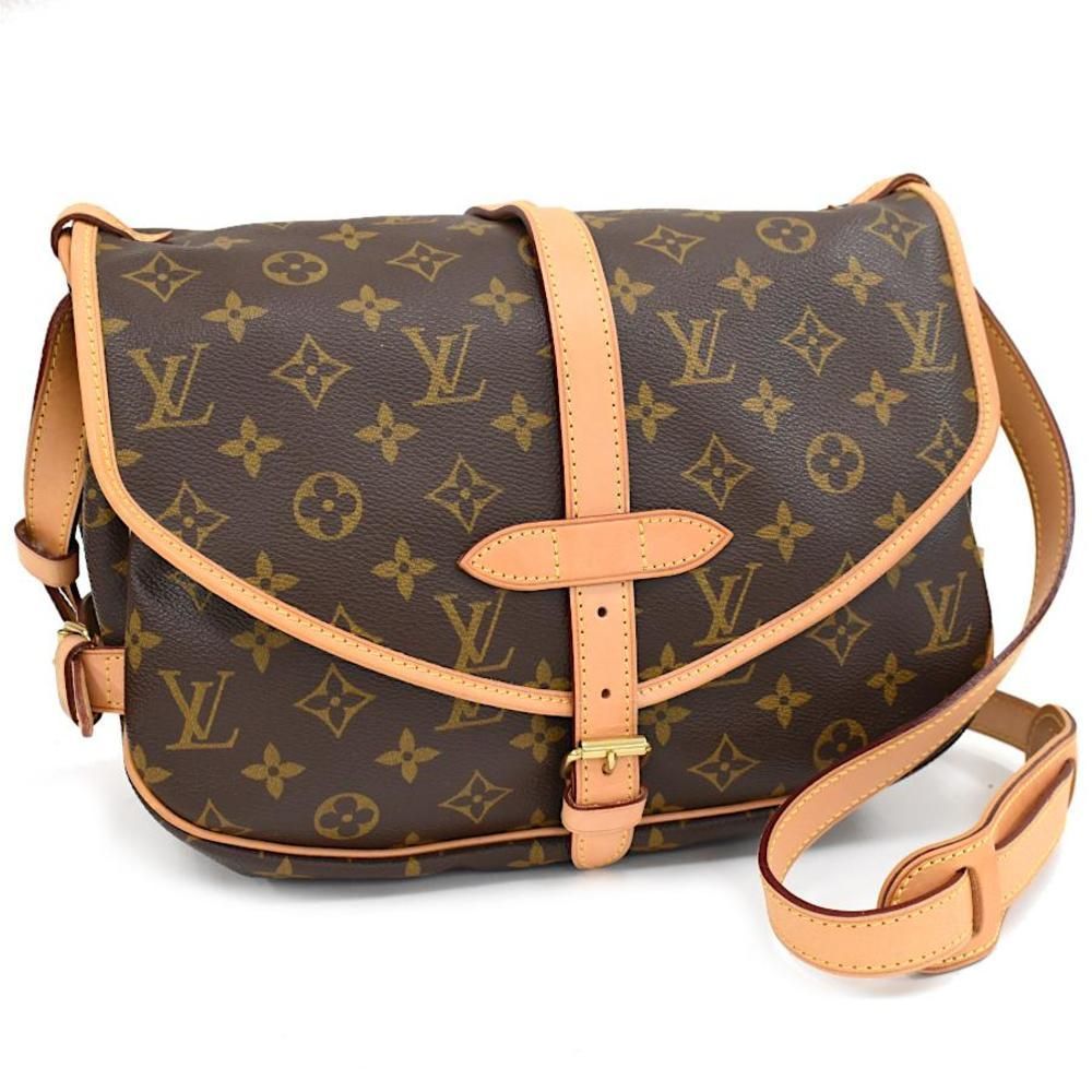 Louis Vuitton Saumur Messenger Shoulder Bag Monogram Brown